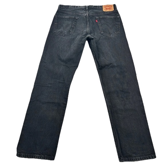 Vintage Levi's 505 Jeans Mens 34x32 Regular Fit Black Charcoal Y2K Denim Classic - Picture 2 of 11